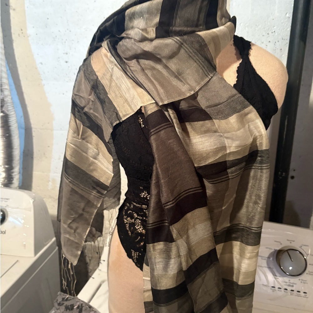 Striped Silk Scarf
